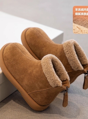 netx GJLG 女童鞋雪地靴加绒2025新款冬季儿童加厚靴子女宝宝短靴