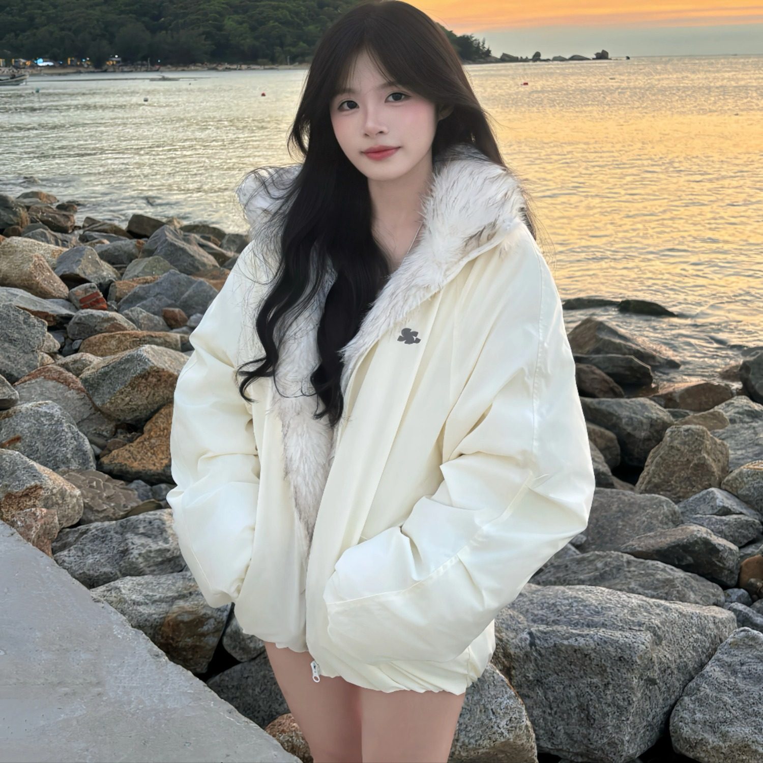 美式学院风座山雕加厚棉服女冬季新款保暖防风棉衣派克服棉袄外套