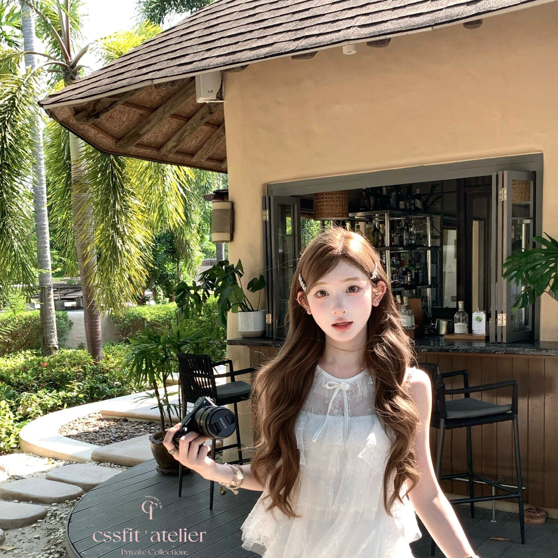 2026超火夏装一整套小个子初恋绝美网纱无袖白色连衣裙蓬蓬裙套装