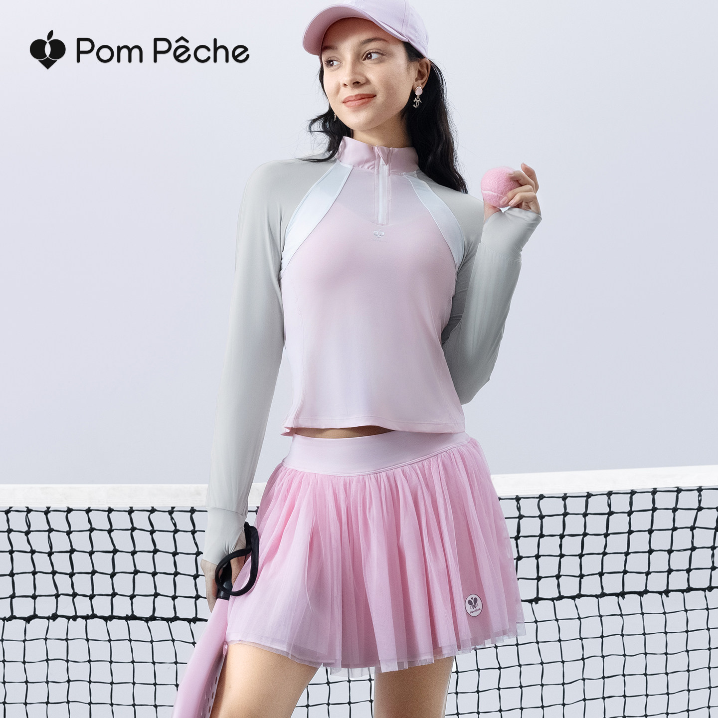 彭派奇半拉链运动长袖T恤女款