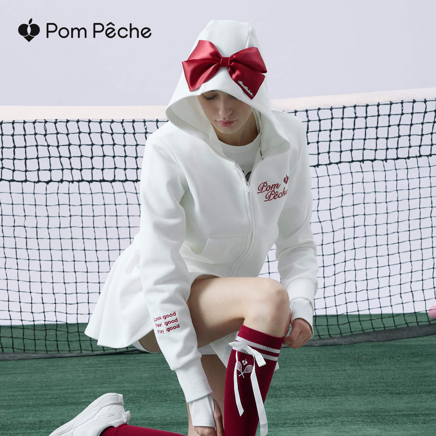 大阪直美风超大蝴蝶结网球服套装