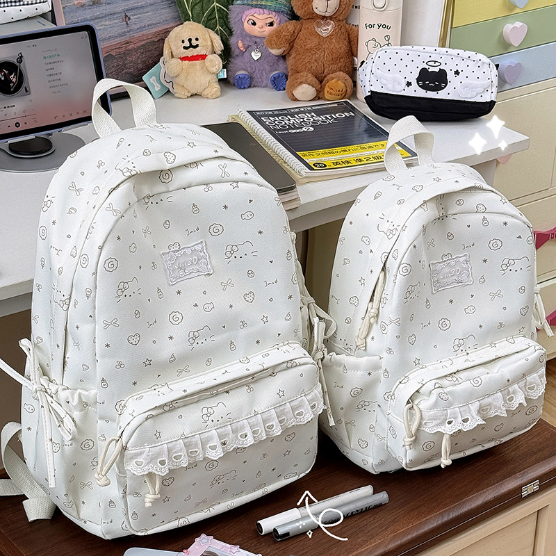 法国BERYDIA日系卡通双肩包女初高中学生校园大容量书包轻便背包