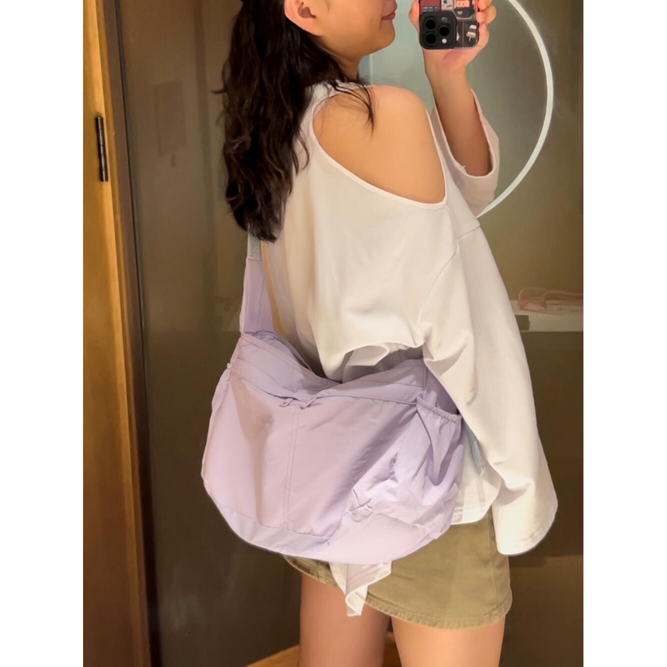 新加坡Cienda Kuelta 防水轻便帆布包包女大容量宽肩带斜挎包夏季