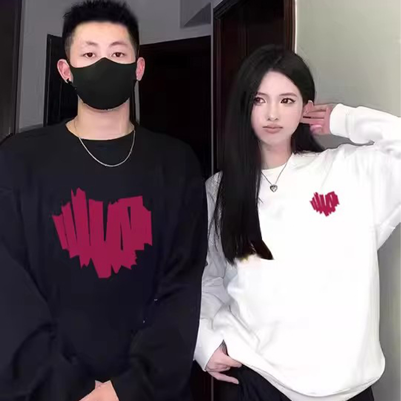 仓树一石潮牌韩版百搭卫衣男士秋冬季新款设计感加绒圆领情侣装