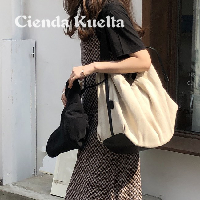 新加坡Cienda Kuelta 帆布包包女大容量时尚大包手提单肩斜挎包潮