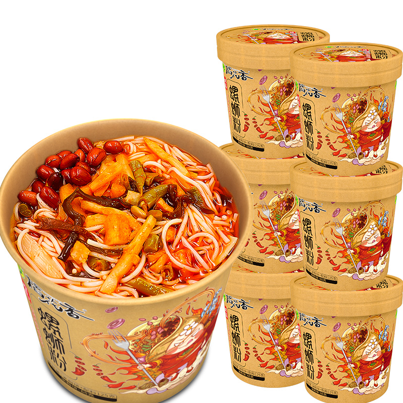 稻花香珍品螺蛳粉冲泡型方便速食螺丝方便面米线螺狮酸辣粉6桶装