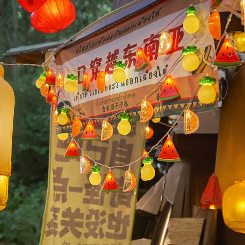 网红摊位装饰水果灯摆摊