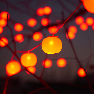 太阳能柿子灯串防水户外庭院装饰灯挂树上喜庆氛围灯led过年彩灯