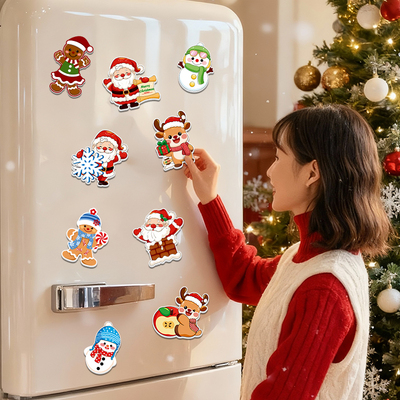 圣诞节装饰品磁吸卡通贴纸