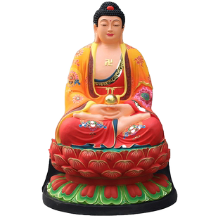 供奉寺庙佛像贴金释迦摩尼佛像阿弥陀佛家用三宝佛娑婆三圣摆件