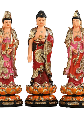 树脂玻璃钢西方三圣寺庙家用