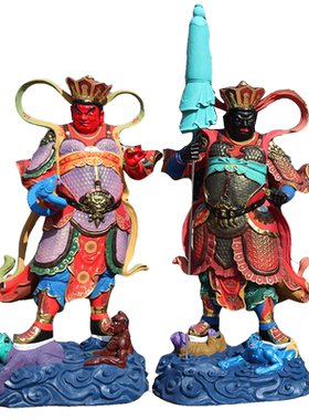 树脂古彩四大天王佛像神像