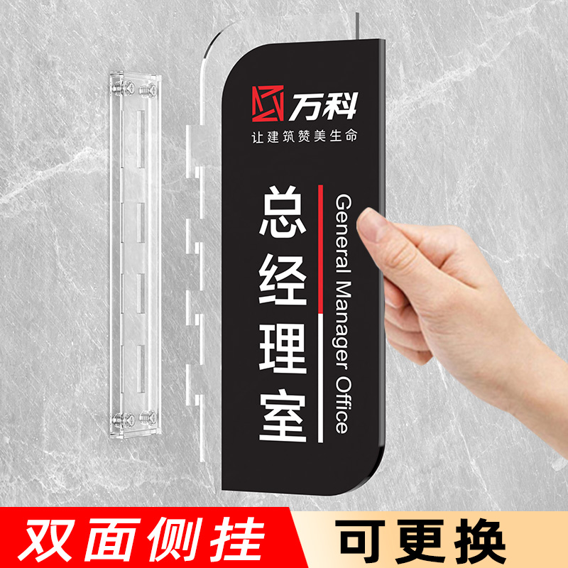 亚克力侧挂可更换办公室科室门牌