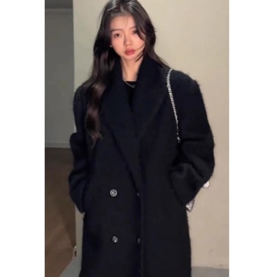 2025年新款黑色羽绒内胆大衣