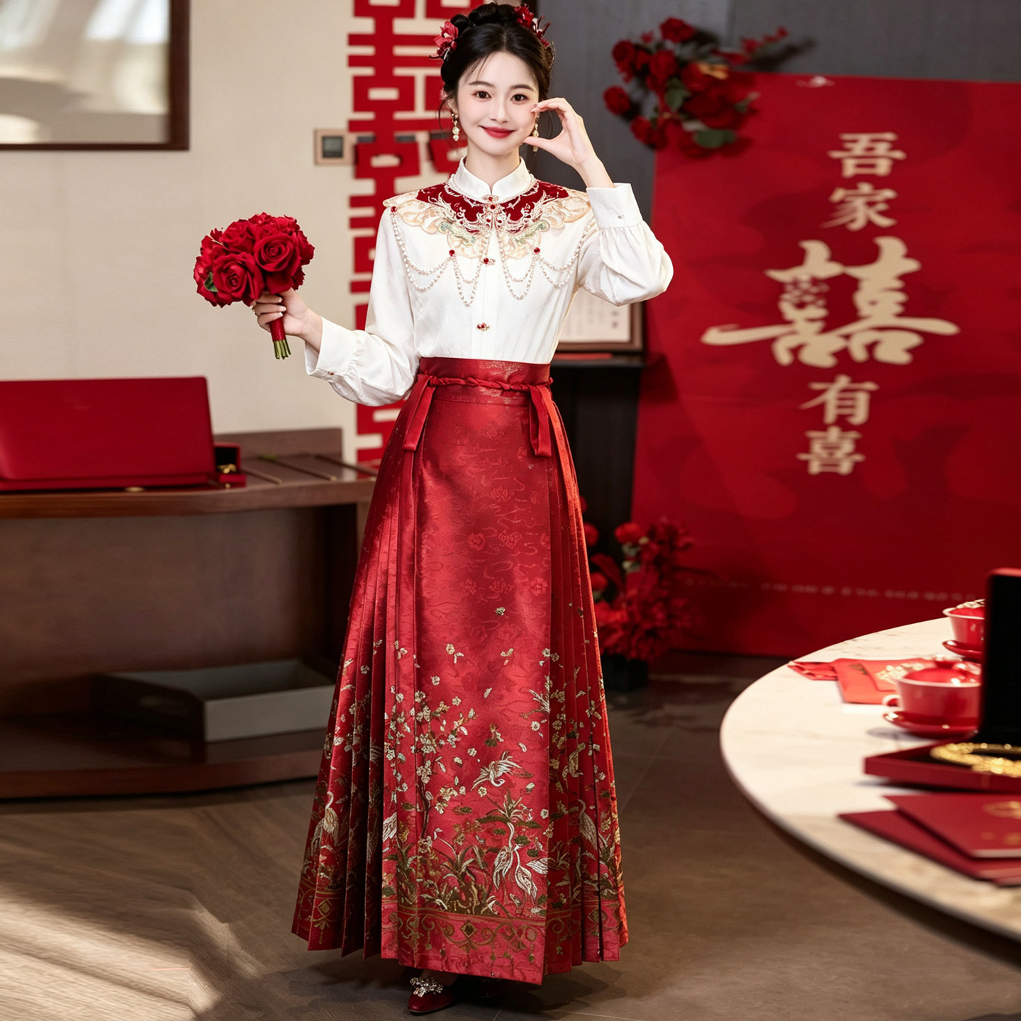 马面裙婚服汉服套装2026新款新中式敬酒服小个子订婚礼服夏季女