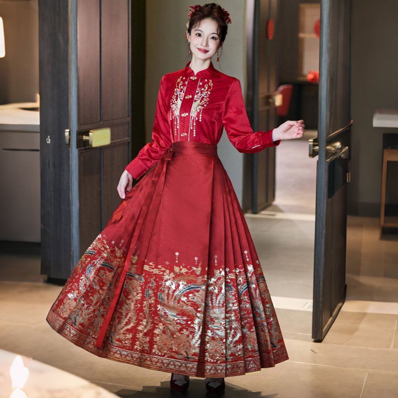 新中式马面裙婚服2025新款新娘订婚礼服裙敬酒服套装回门服小个子