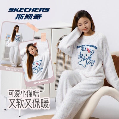 斯凯奇外穿可爱女生冬季睡衣套装