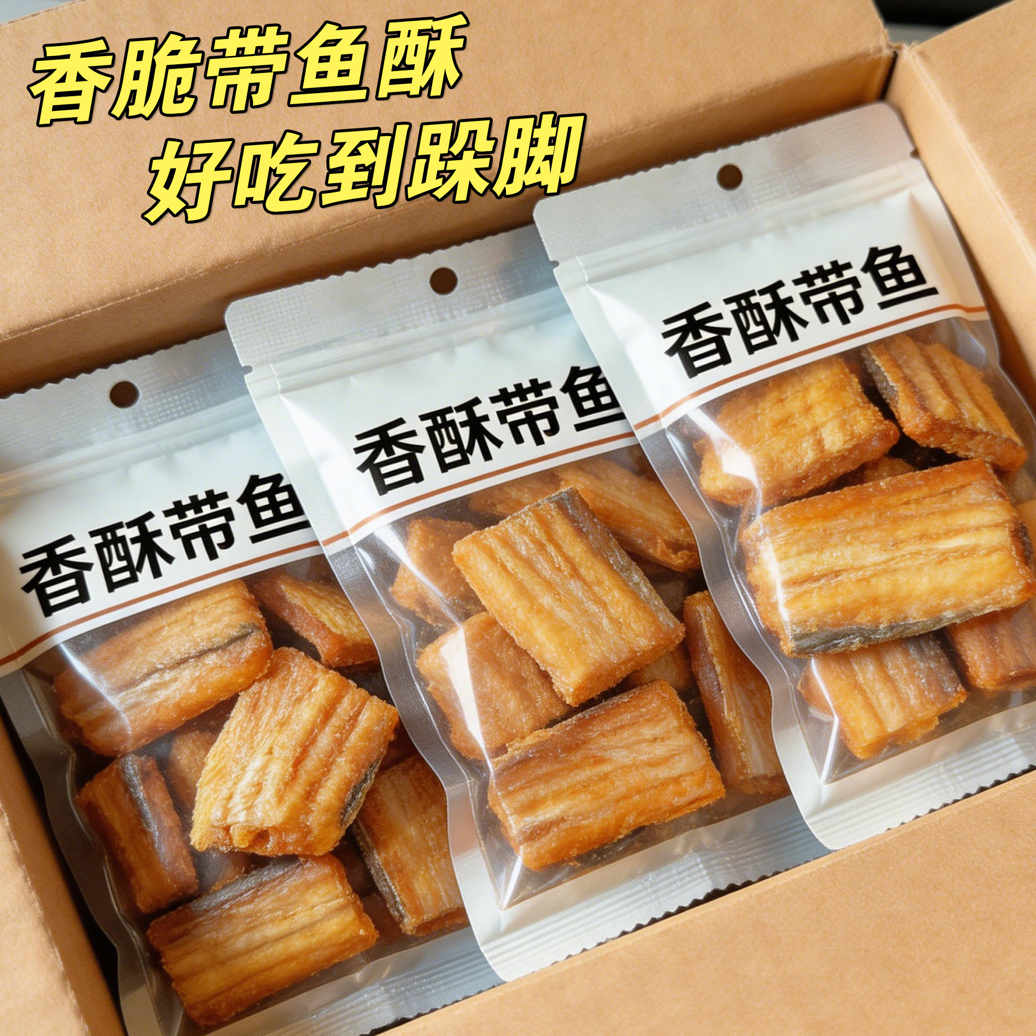 香酥带鱼酥开袋即食中段大块香辣鱼块烤鱼干孕妇解馋零食品非油炸