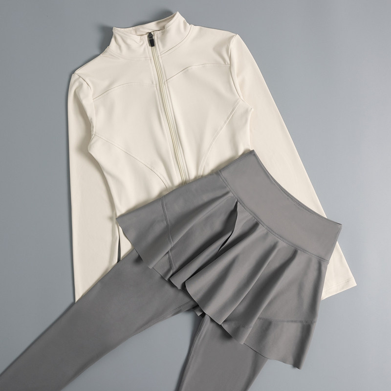 MDCW米兰风羽毛球跑步运动套装女春秋2025新款两件套健身瑜伽服