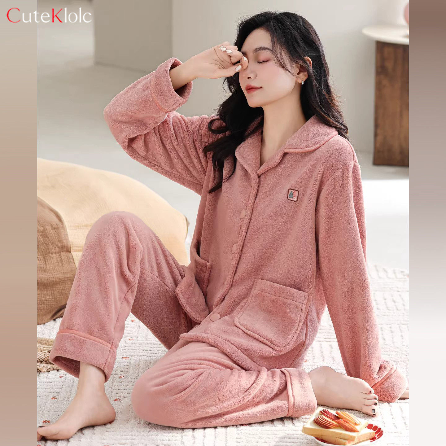 维多利亞牛奶绒睡衣女款2026新款秋冬季加厚法兰绒女士家居服套装