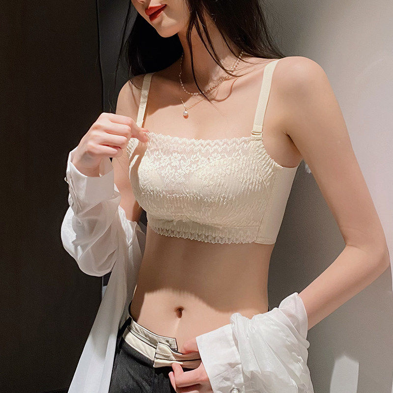 维多利亞抹胸内衣女小胸聚拢显大夏季防走光裹胸收副乳防下垂文胸