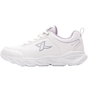 特步女鞋小白鞋春季新款官方正品女士运动鞋秋冬皮面防水跑步鞋女