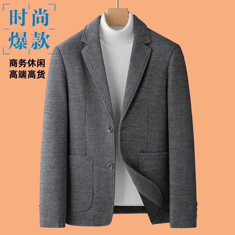 挺括秋季中年男士春休闲便服单西