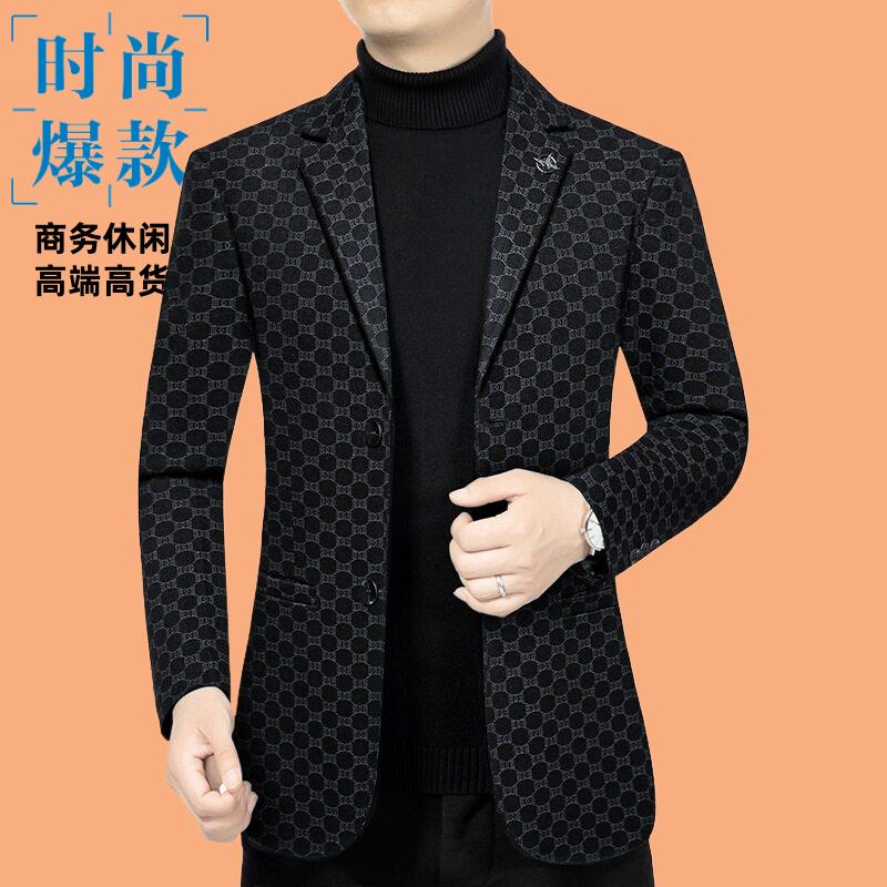 秋季新款中年男士抗休闲便服单西