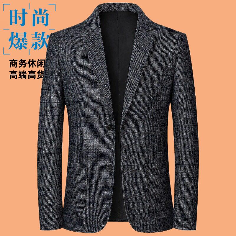 西装秋季新款中年男休闲便服单西