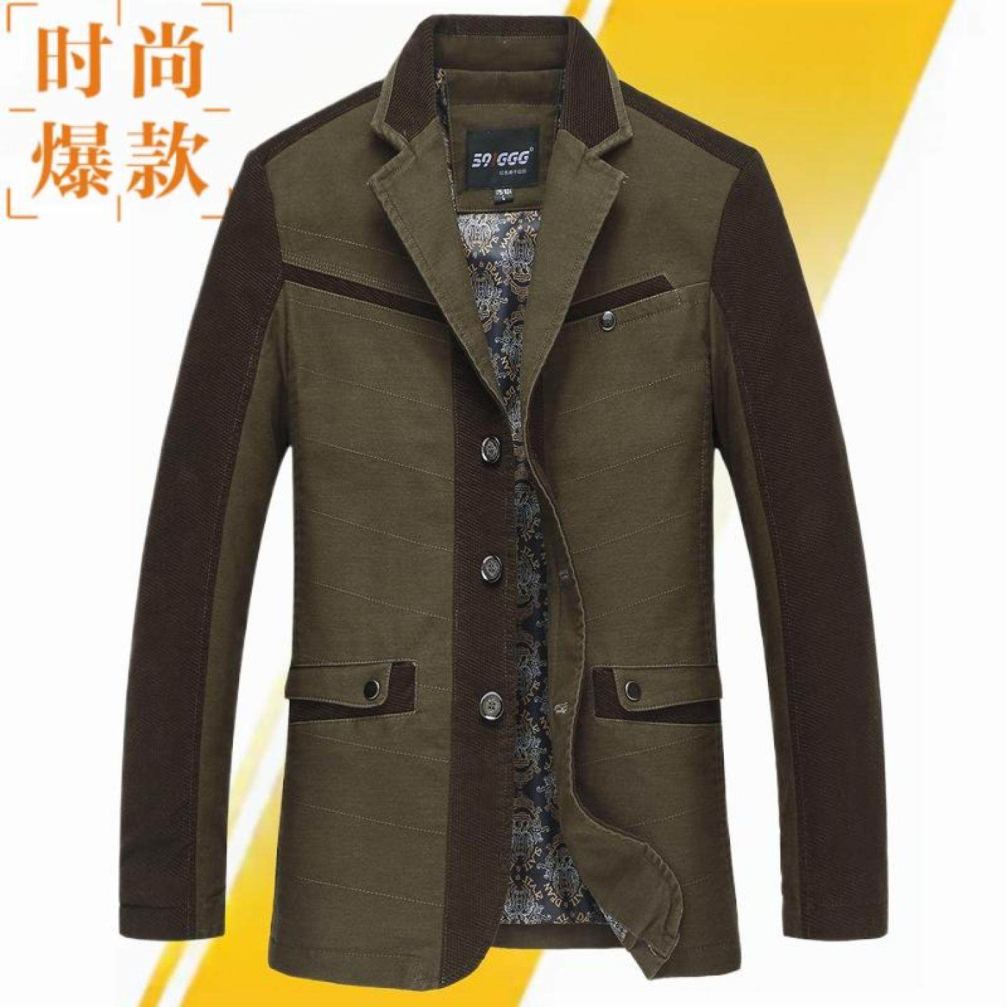 上衣中年男爸爸休闲西装秋季外套装春男士商务西服