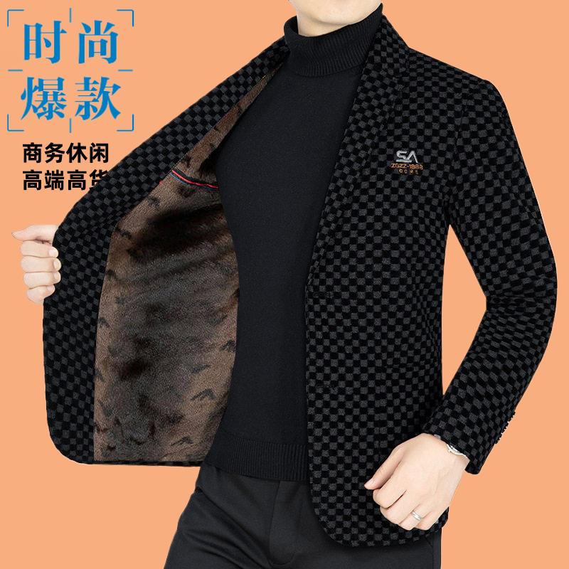 冬季加厚新款中年抗休闲便服单西