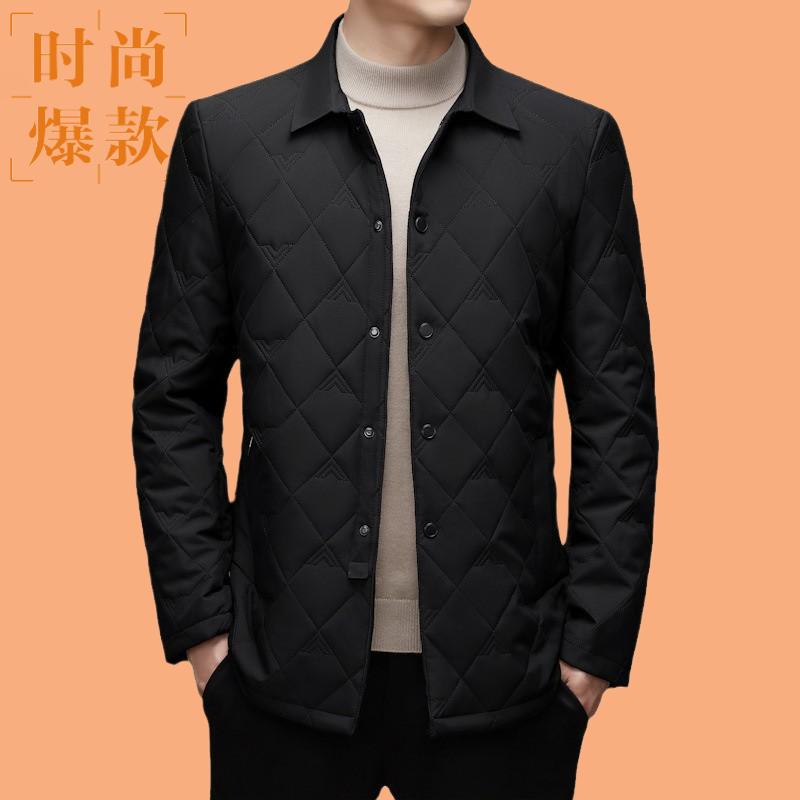 冬季男士牛奶短款棉衣外套丝薄款
