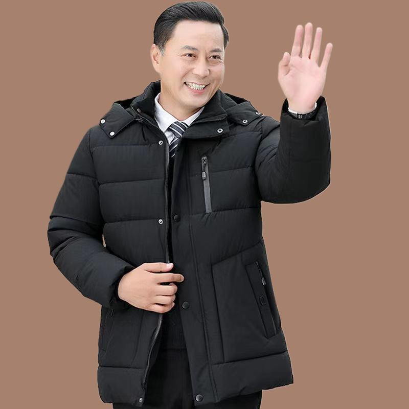 中老年人棉衣中年男士棉袄绒加厚