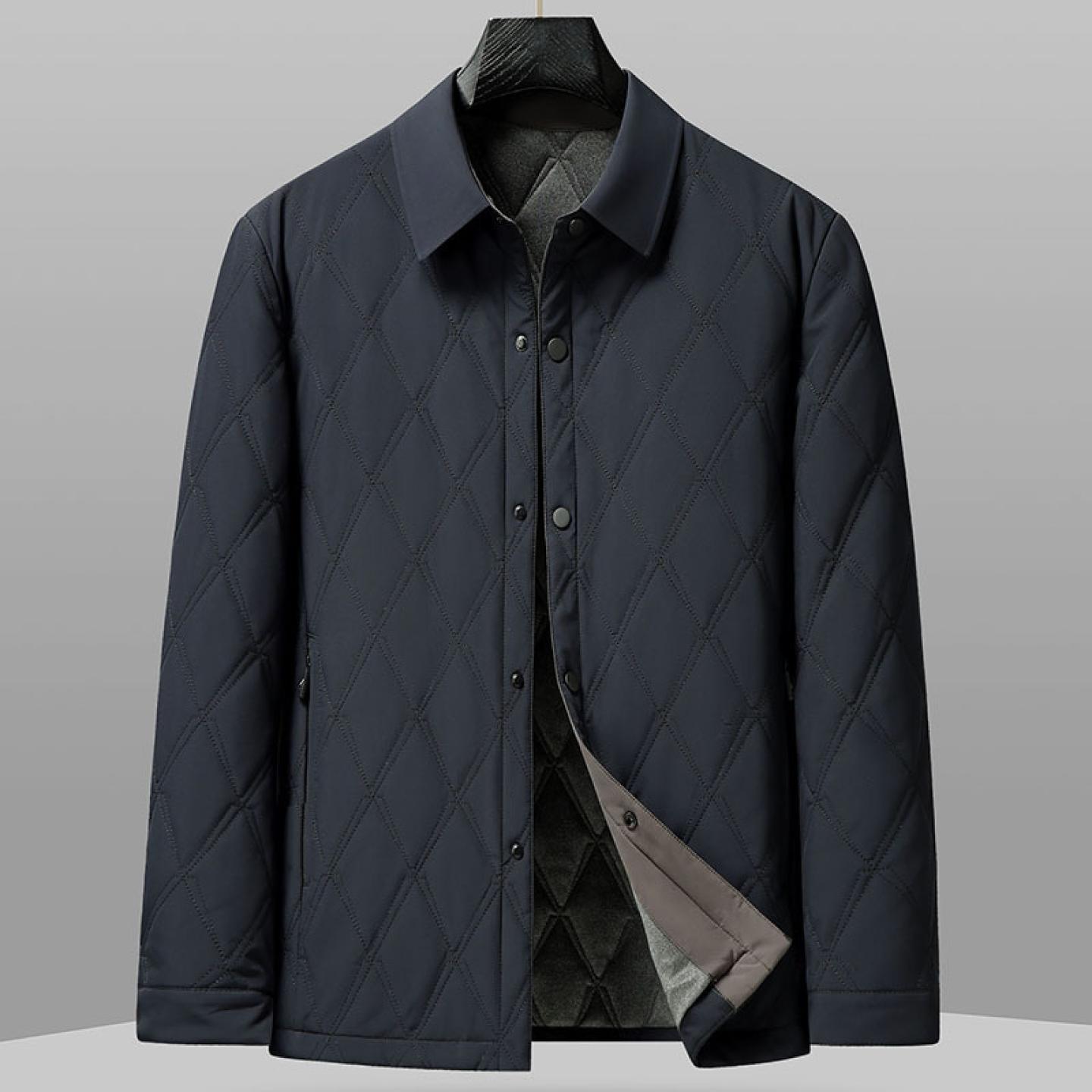 秋冬季夹克衫中老年新款男士加厚