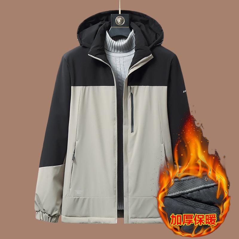 2024冲锋衣简约冬季男式外套加厚