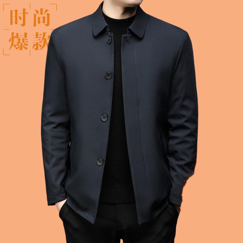 夹克衫防风冬季男式中年商务休闲