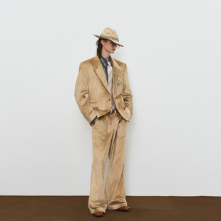 GLACIERBOY|静奢感复古绅士美金灯芯绒西服套装西装外套阔腿西裤