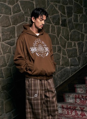 GLACIERBOY|琥珀流光进口工艺渐变手工刺绣烫珠奢感重磅连帽卫衣