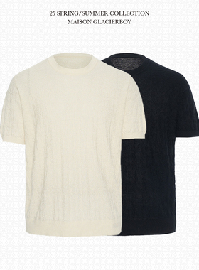 GLACIERBOY丨山羊绒桑蚕丝柔滑亲肤针织短袖宽松慵懒打底T恤男款