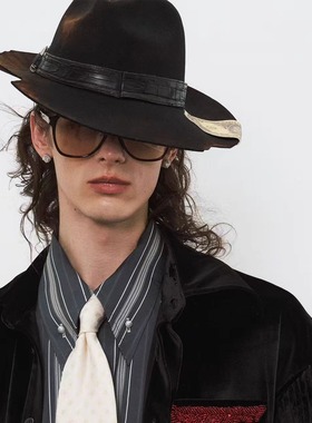 GLACIERBOY|100%羊毛意大利进口男士小羊皮美金子弹礼帽软呢帽子