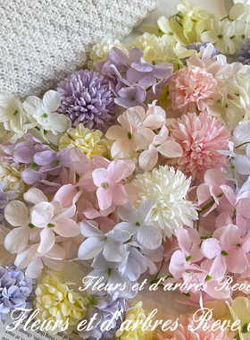 瀑布花墙diy材料包手作簪花头饰仿真假花环配件布景家居造景摆件