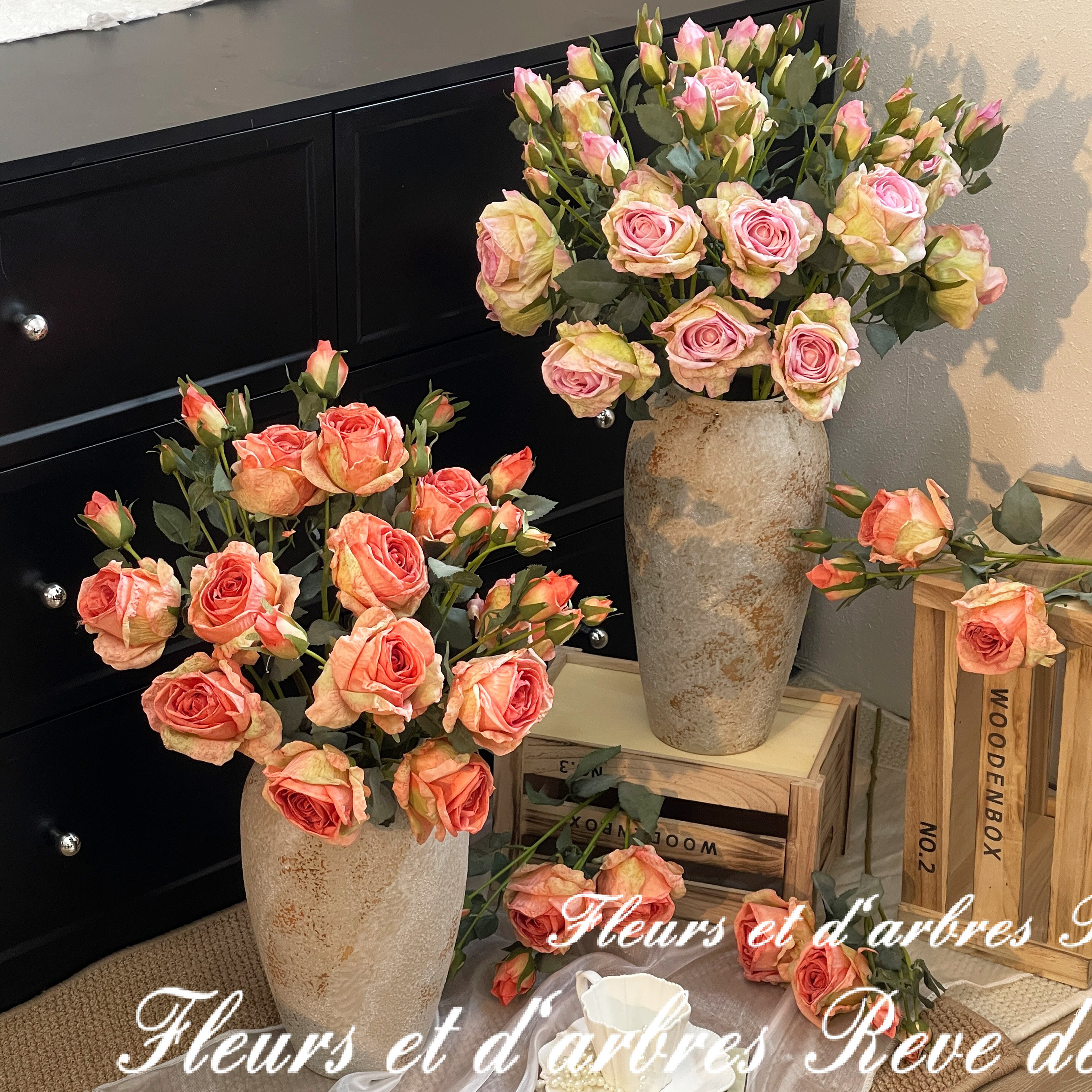 仿生玫瑰花植物摆件饰品假花束拍照道具茶几摆设高级客厅花瓶摆件,家居饰品,餐桌花艺,淘宝优惠券,粉丝福利购,淘宝优惠卷