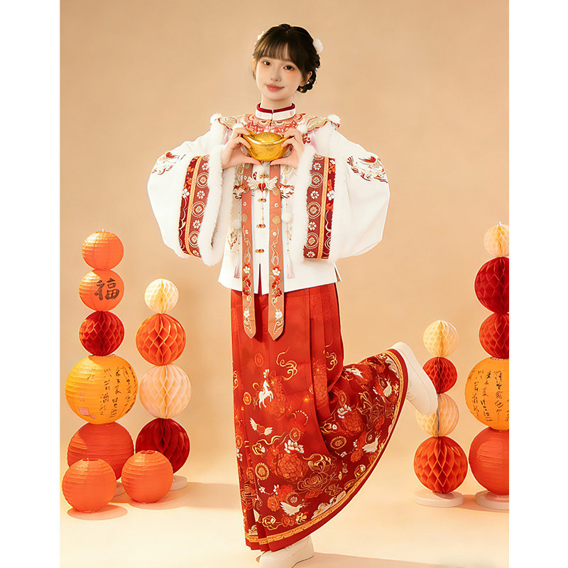 十二深衣原创冬款明制汉服女成人马面2025新款加绒刺绣比甲拜年服,女装/女士精品,汉服套装,淘宝优惠券,粉丝福利购,淘宝优惠卷