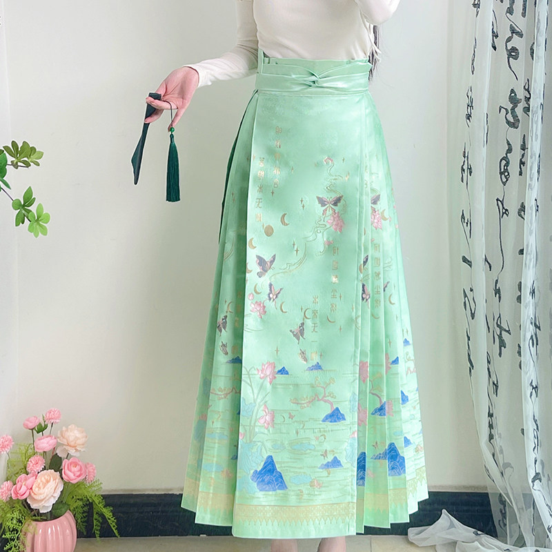 荷花汉服马面裙2026新款