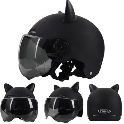 半盔耳朵电动车头盔安全