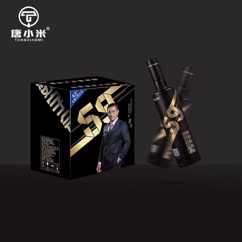 唐小米 光瓶贵族59黑金系列 42°浓香型优级白酒 500ml*6瓶 整箱