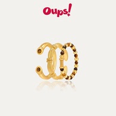 塔尼赠礼戒指套组虎眼石金色原创 Oups辛芷蕾张婧仪同款 38节礼物