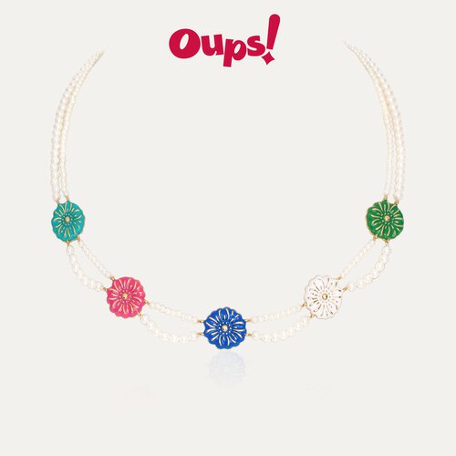 oups串珠烟花朵珍珠项链新品