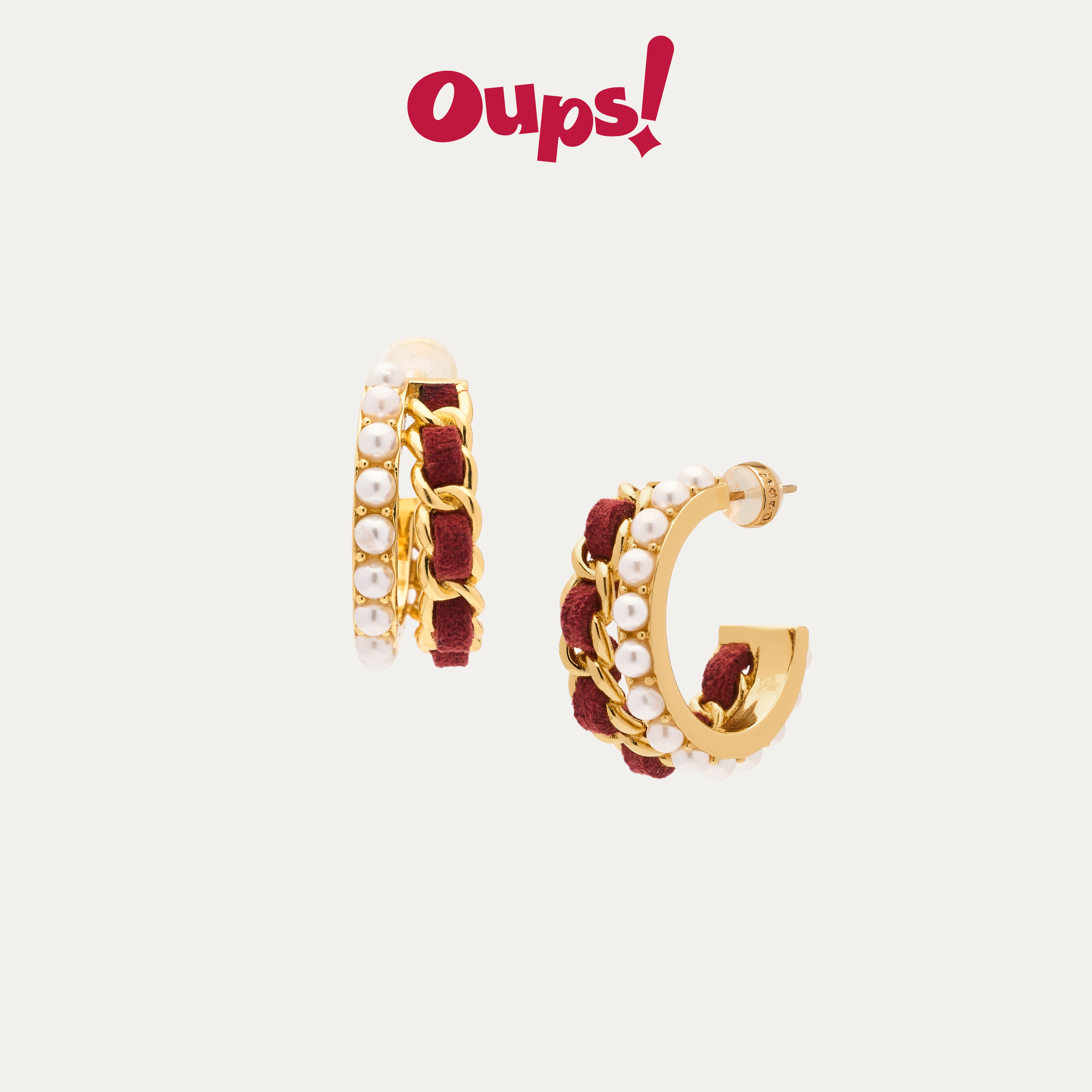 Oups！原创麂皮绒珍珠耳环新品