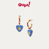 oups卢惟那徐若晗同款 新年礼物 英伦庆典耳环爱心镶钻s925耳饰